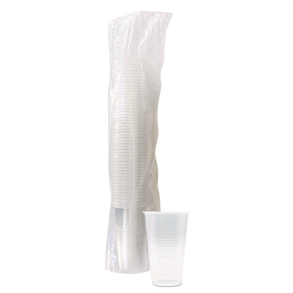 Boardwalk TRANSCUP20PK 20 oz. Translucent Plastic Cold Cups – Clear (50/PK) New