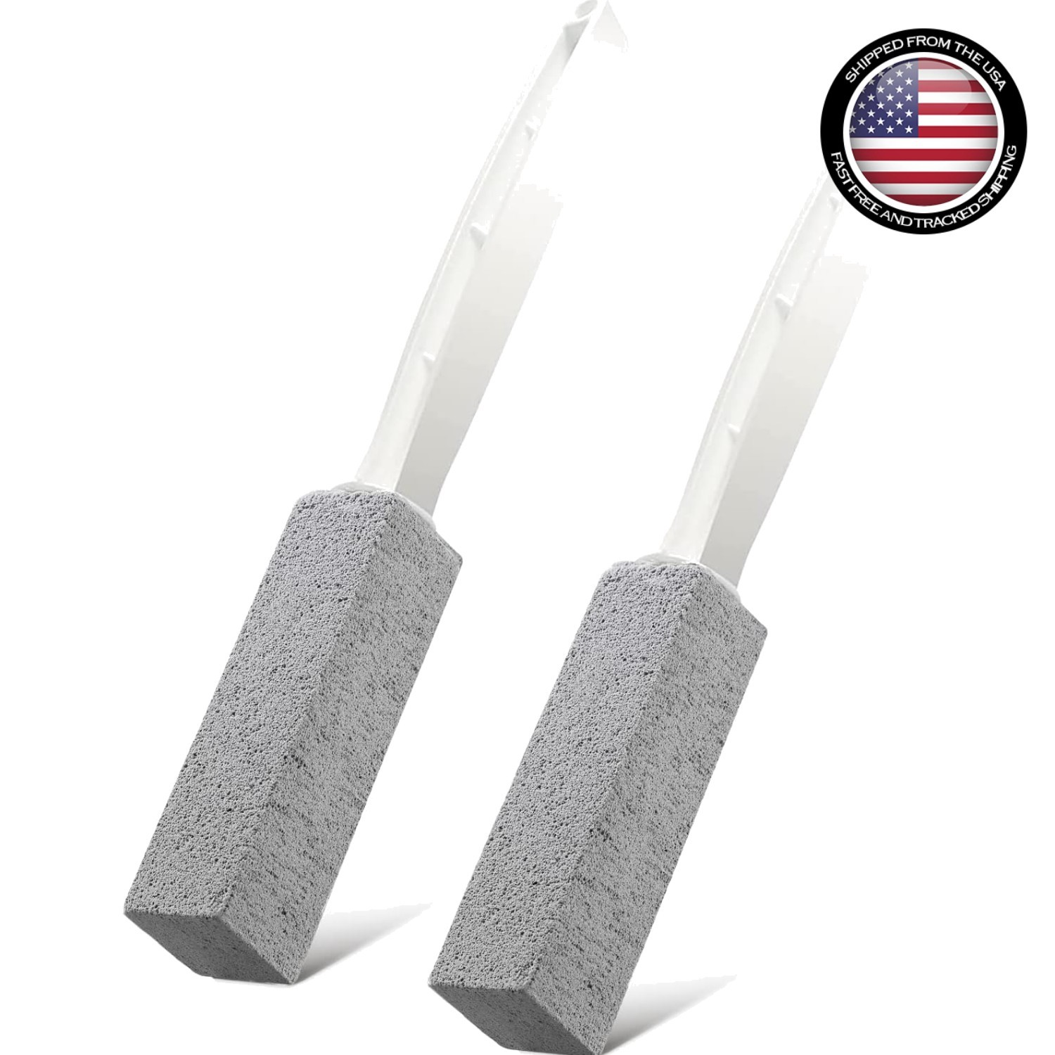 Versatile 2-Pack Pumice Stone Hard Water Cleaner for Toilets, Sinks & Tubs