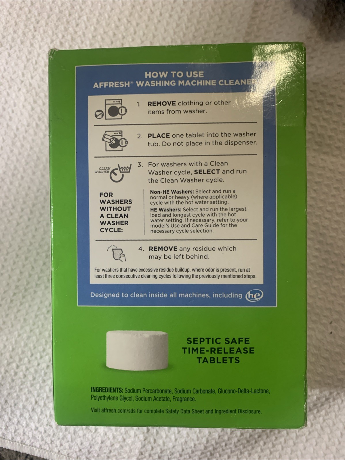 Affresh Washing Machine Cleaner, Cleans Front Load and 6 Count (Pack of 1)