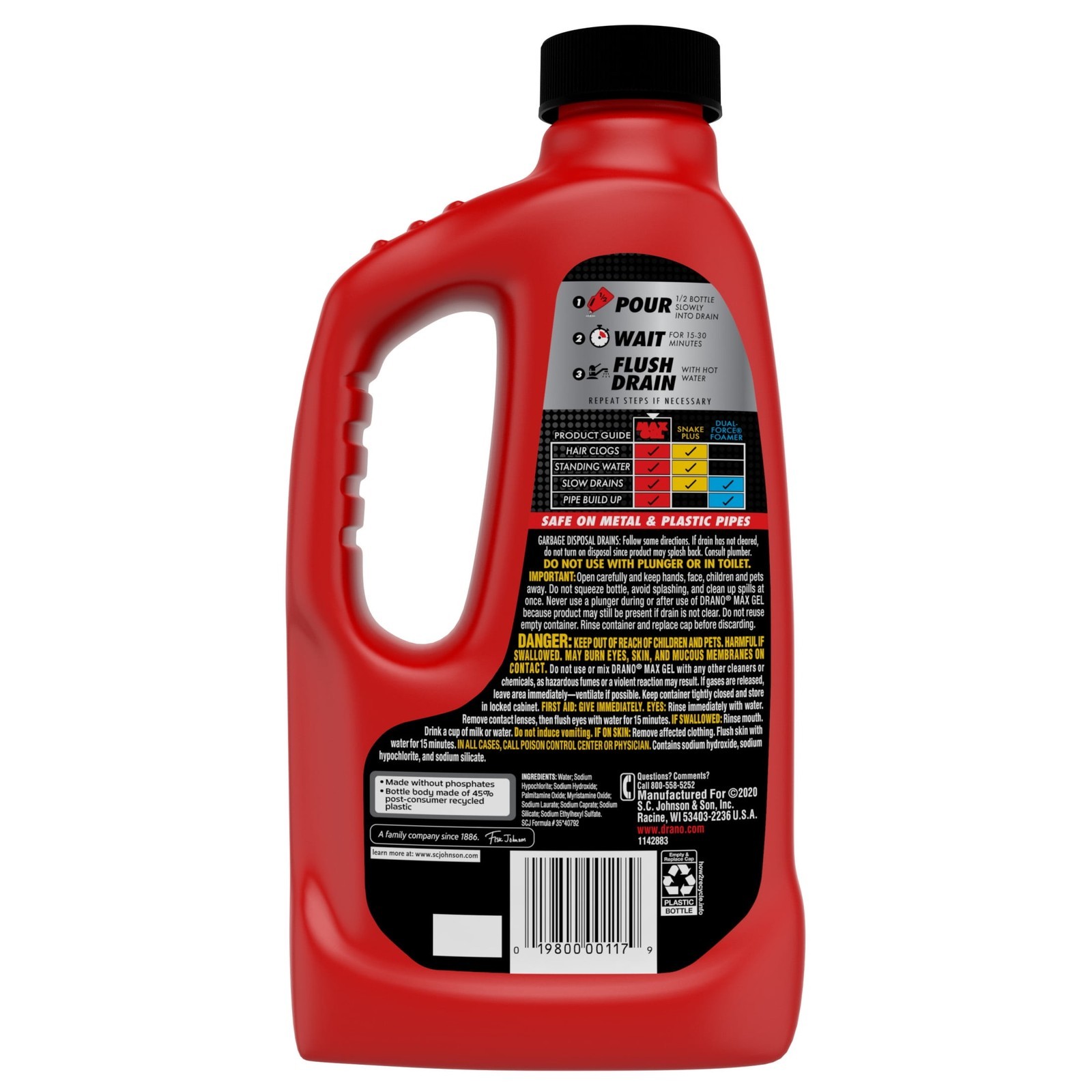 Max Gel Drain Clog Remover Strength Formula Drain Cleaner 32 oz 1 Count