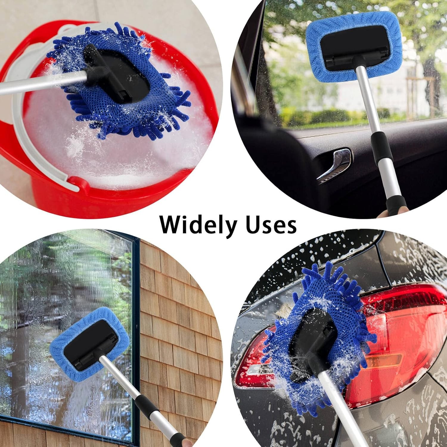5 PCS Windshield Cleaning Tools, 18 inch Microfiber Car Window Cleaning Tool wit