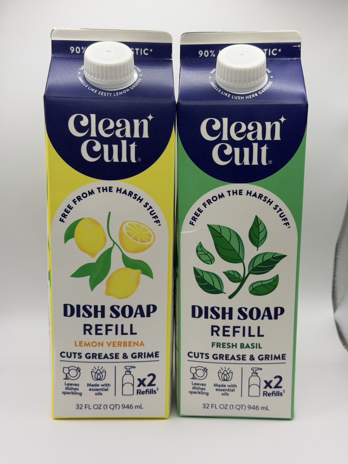 You Choose-Clean Cult Dish Soap Liquid Refills Plant Based Lemon Verbena -Basil