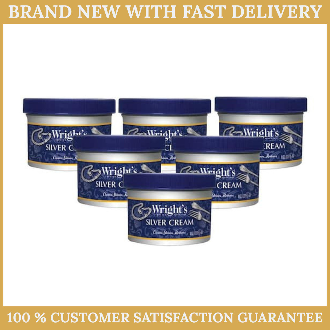 Wright’s 8 oz Silver Polish Cream–Tarnish Remover & Shine Restorer Pack of 1,3,6