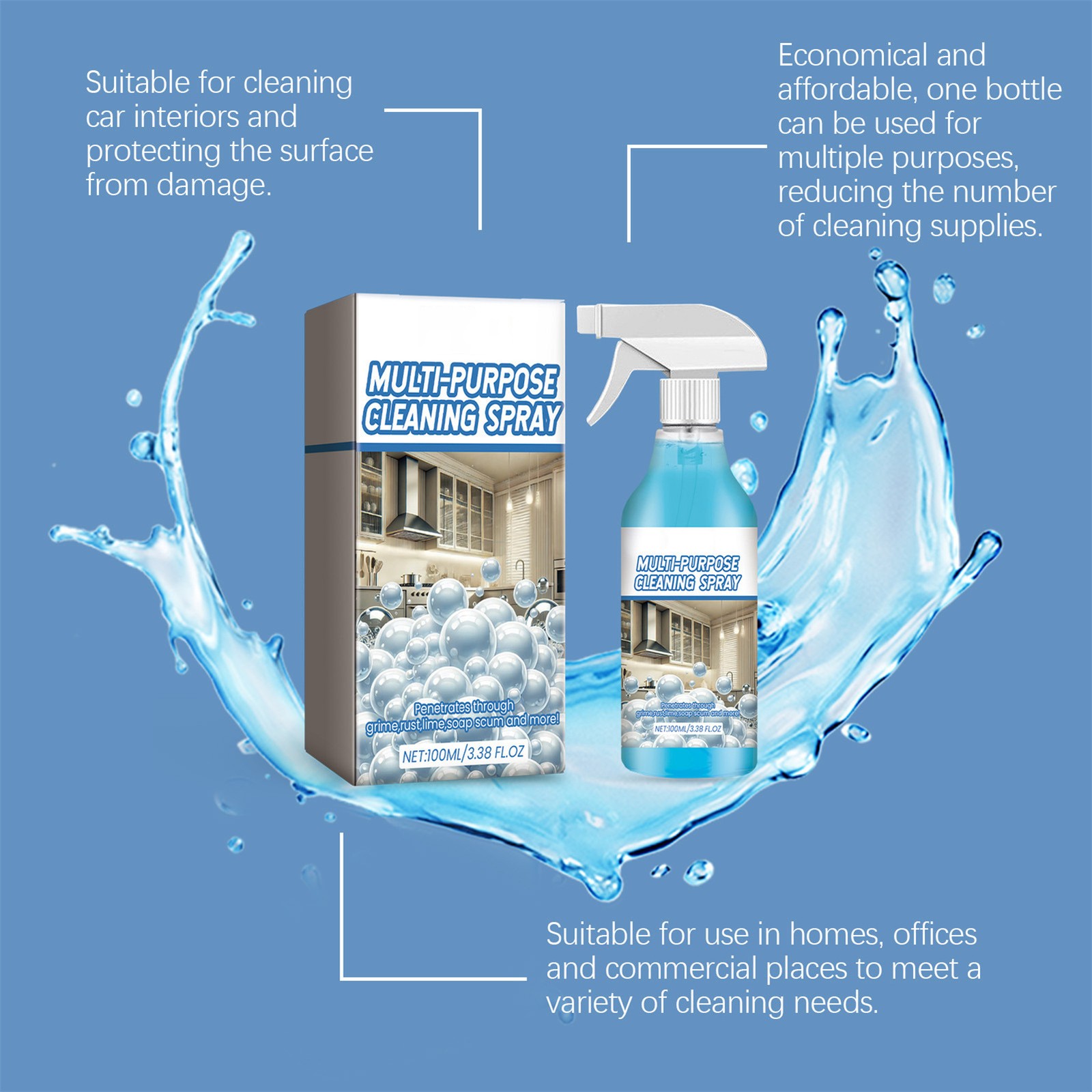 Multi-Purpose Cleaning Spray Upgraded Foam Spray For Oven Handheld Degreaser