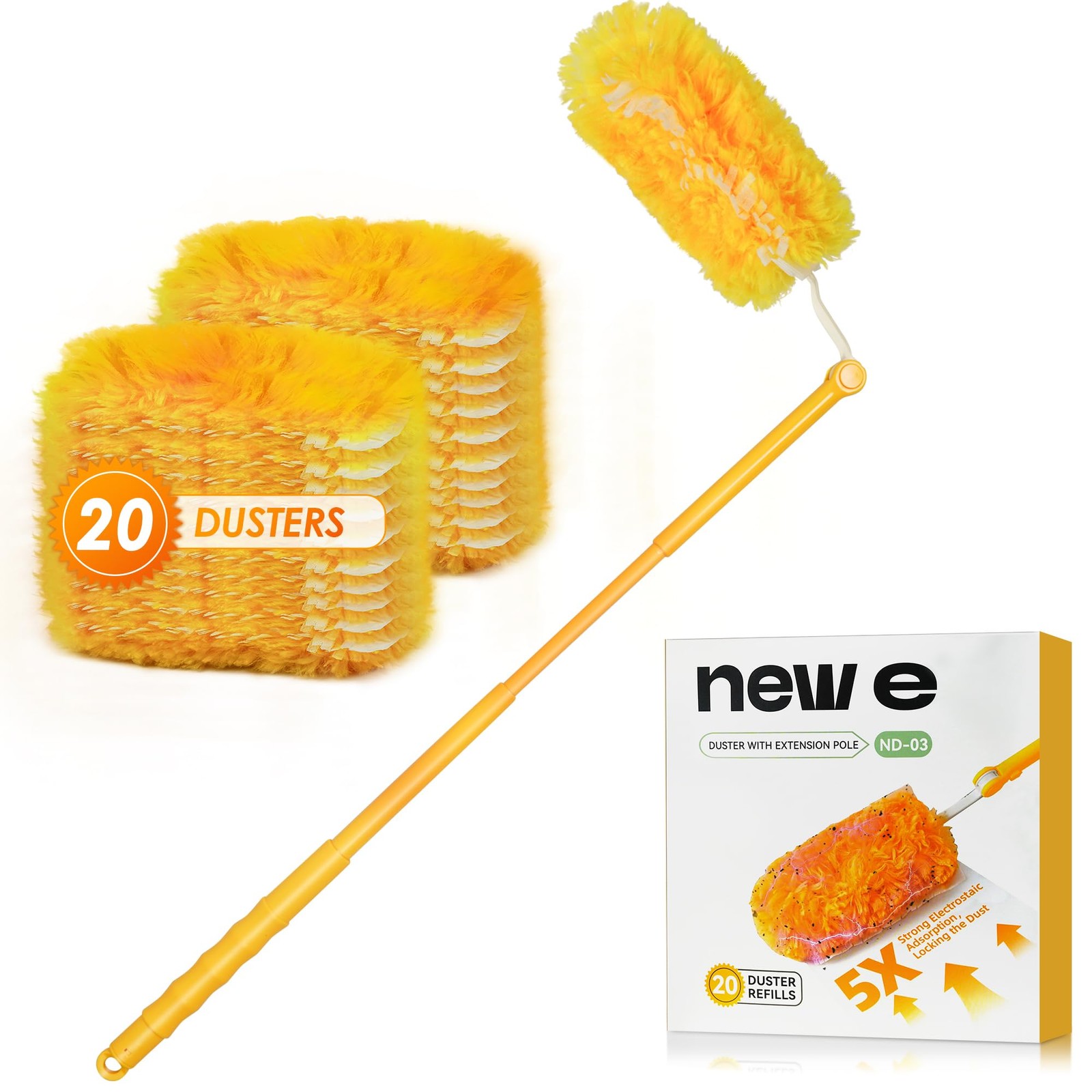 Dusters for Cleaning with 20 Refills for Flash Magnet 1 Handle 360 Degree Heavy