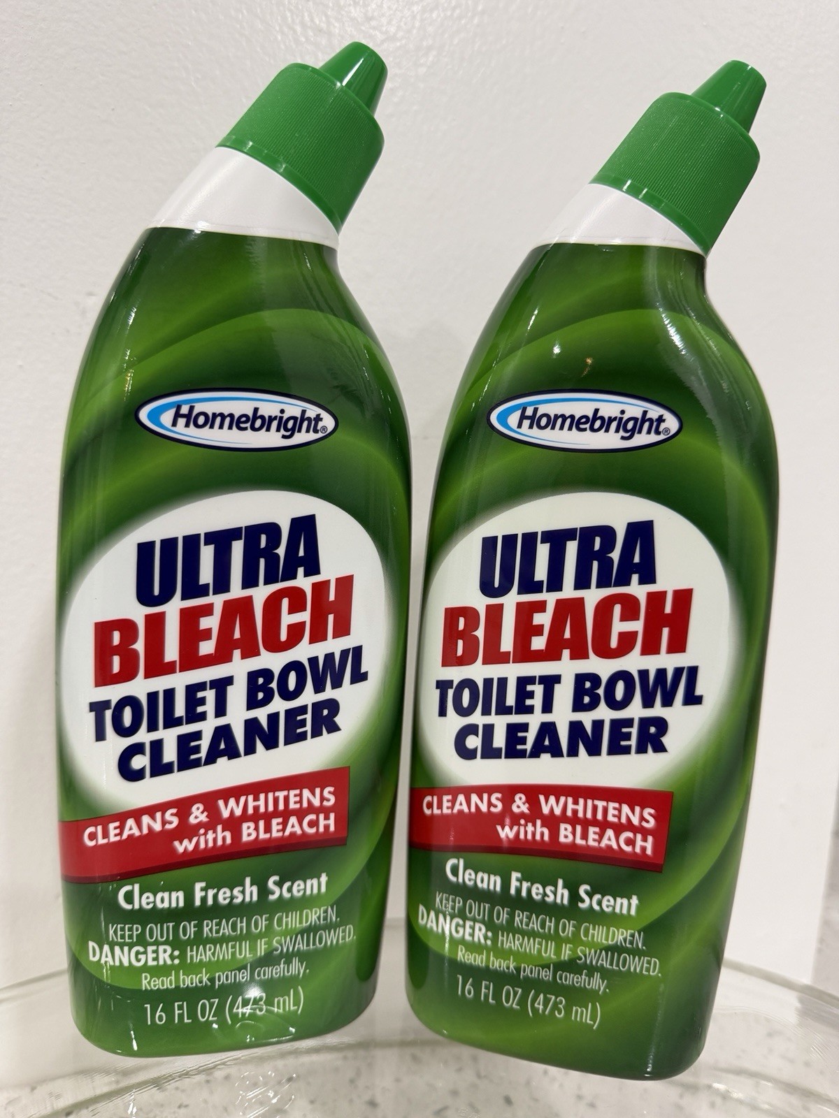 Lot of 2 Homebright Ultra Bleach Toilet Bowl Cleaner Spring Scent 16 fl oz NEW