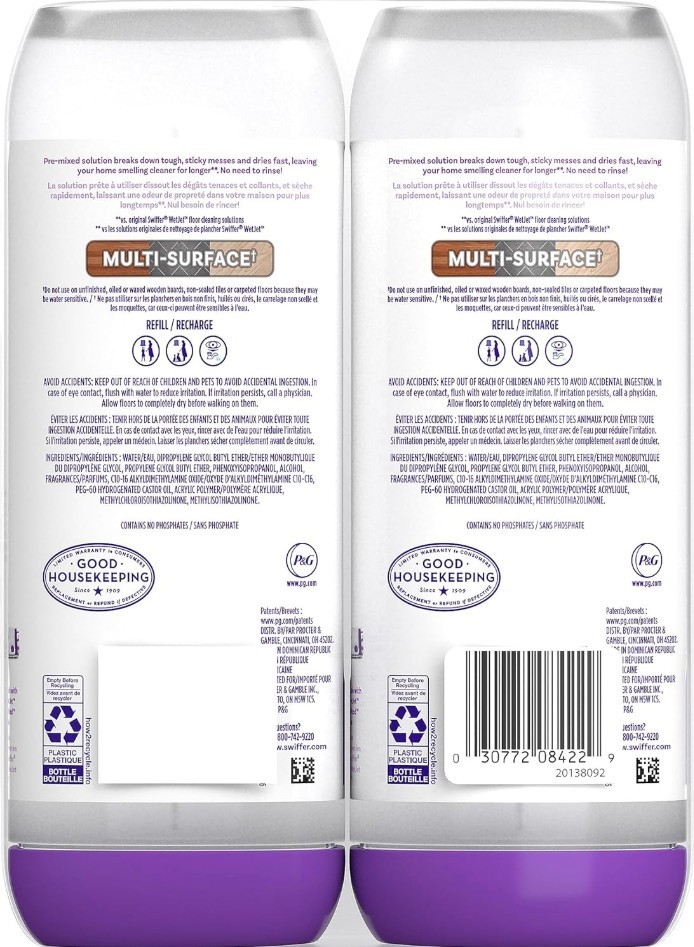 Swiffer Power Mop Floor Cleaning Solution Fresh Scent Floor Cleaner,25.3 oz, 2x.