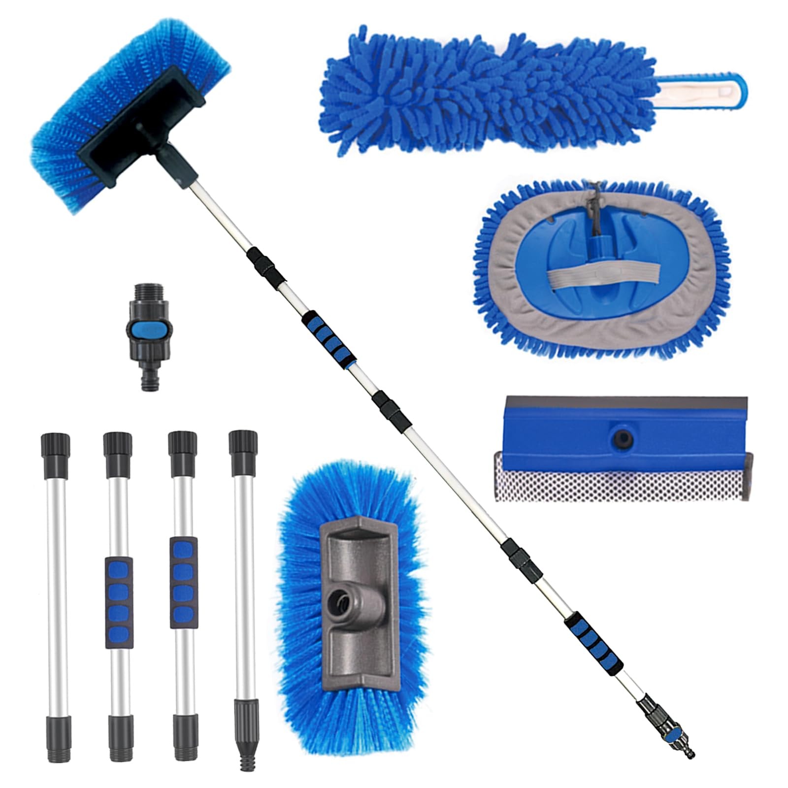 72 Car Wash Brush with Long Handle, On/Off Switch for Car RV Truck Boat Washing