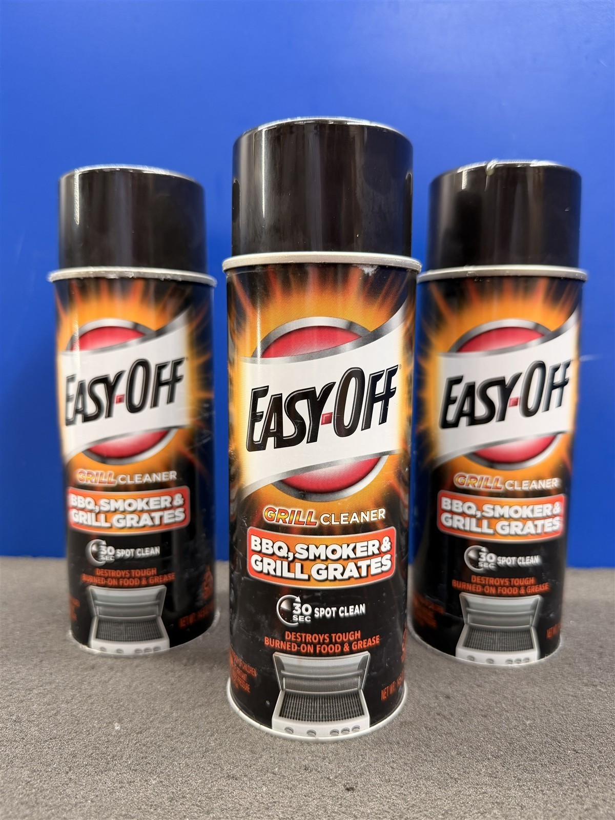 NEW LOT OF 3 EASYOFF GRILL CLEANER BBQ SMOKER GRATES DESTROY TOUGH GREASE STAINS