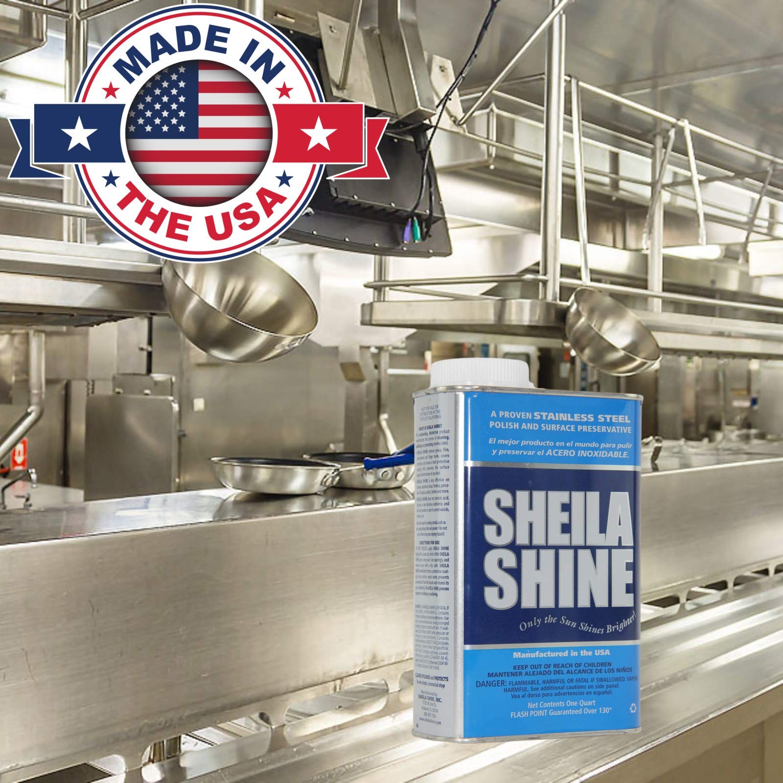 Sheila Shine 1 Quart Can Stainless Steel Cleaner and Polish Protects Househol…