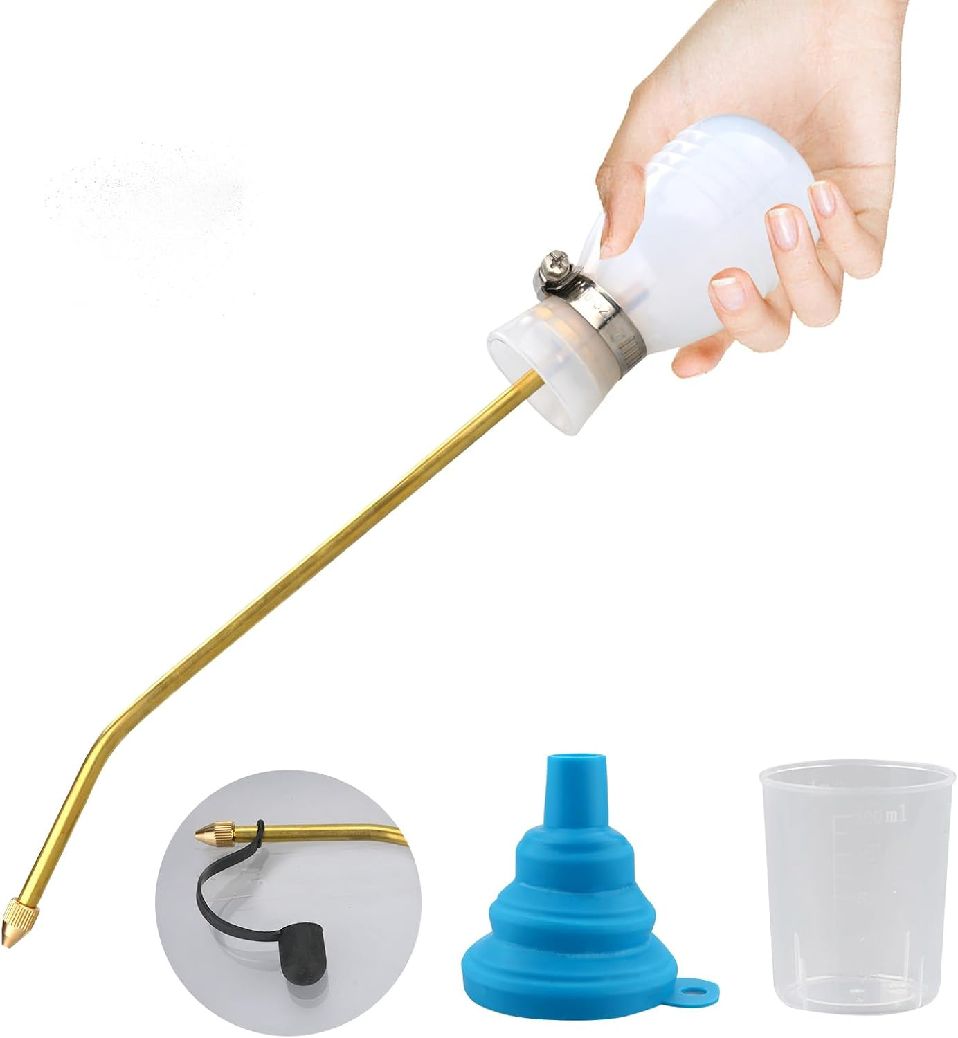 Powder Duster, Powder Nozzle Hand Duster, Powder Applicator with Long Copper