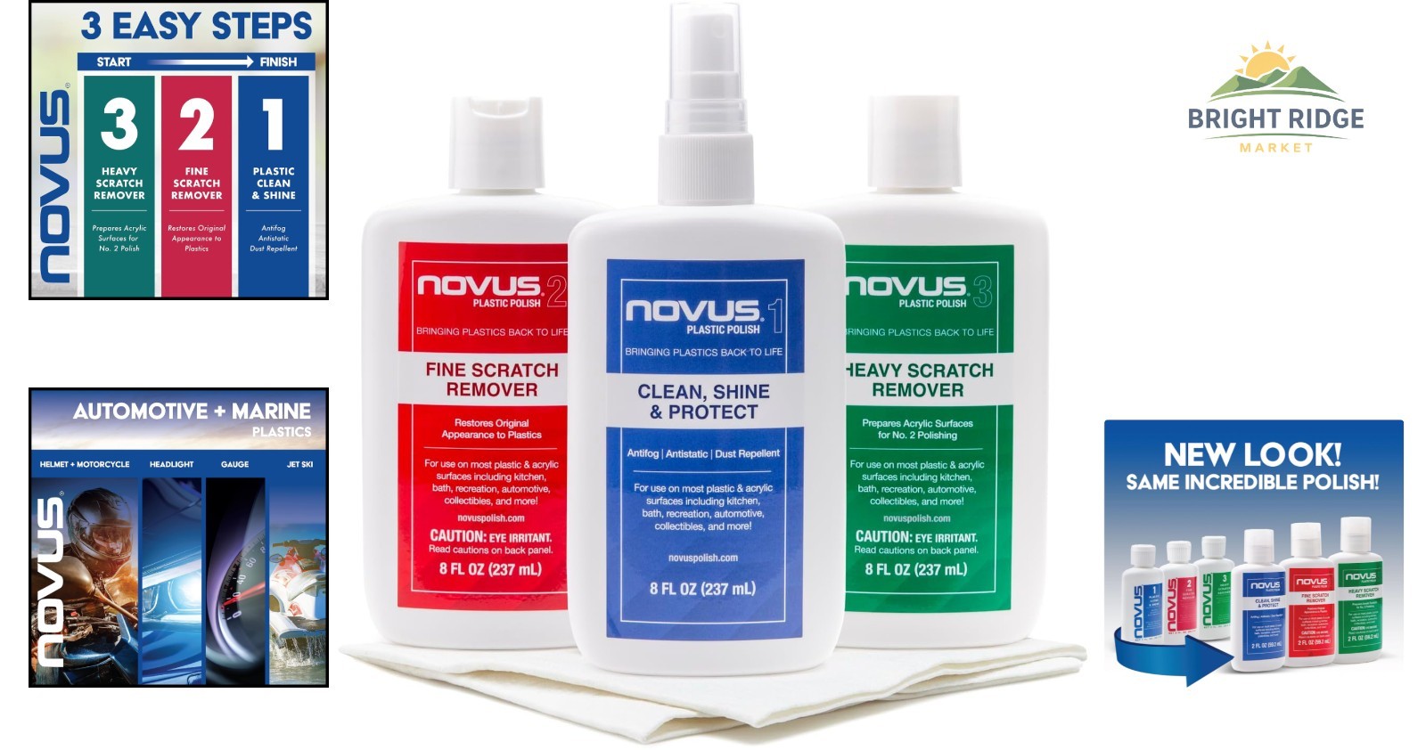 Heavy and Fine Scratch Remover with Polish for Acrylic Cleaning and Restoration