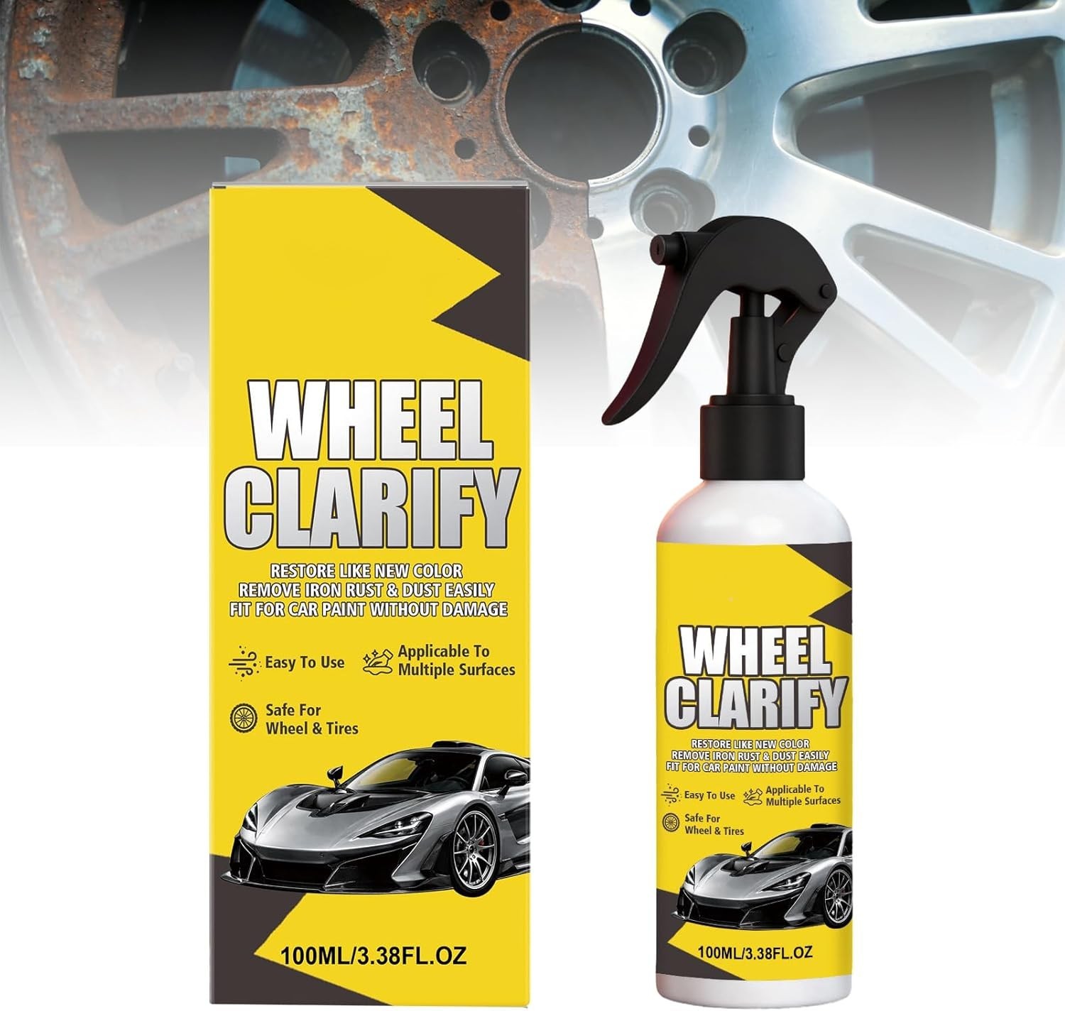 1-3Pcs Automotive Rust Remover Spray, Wheel Clarify,Anti-Rust Lubricant Spray US