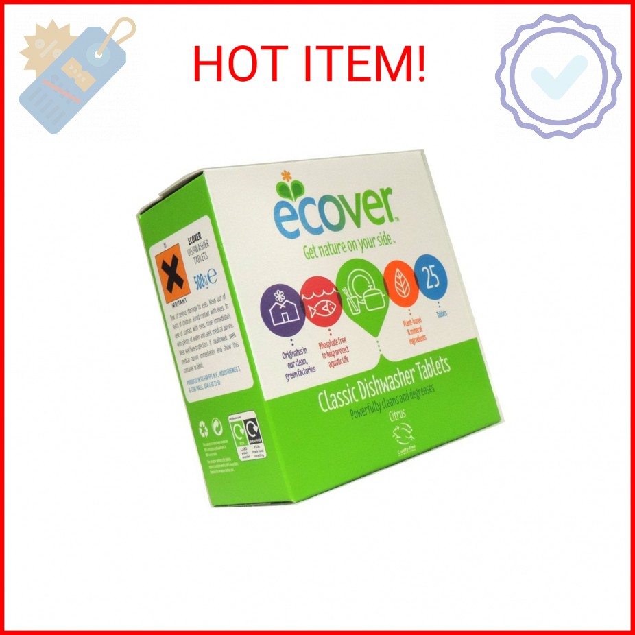 Ecover Classic Dishwasher Tablets 25 Citrus Fragrance Tablets 500g