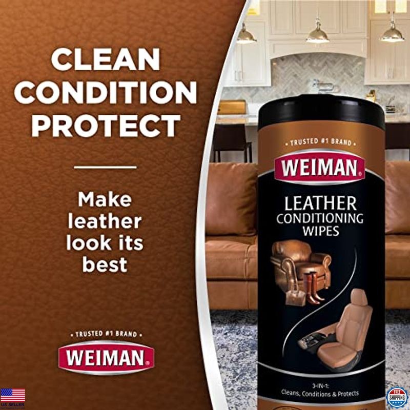 Leather Cleaning Wipes 2 Pack – UV Protection for Furniture, Car Seats & Shoes