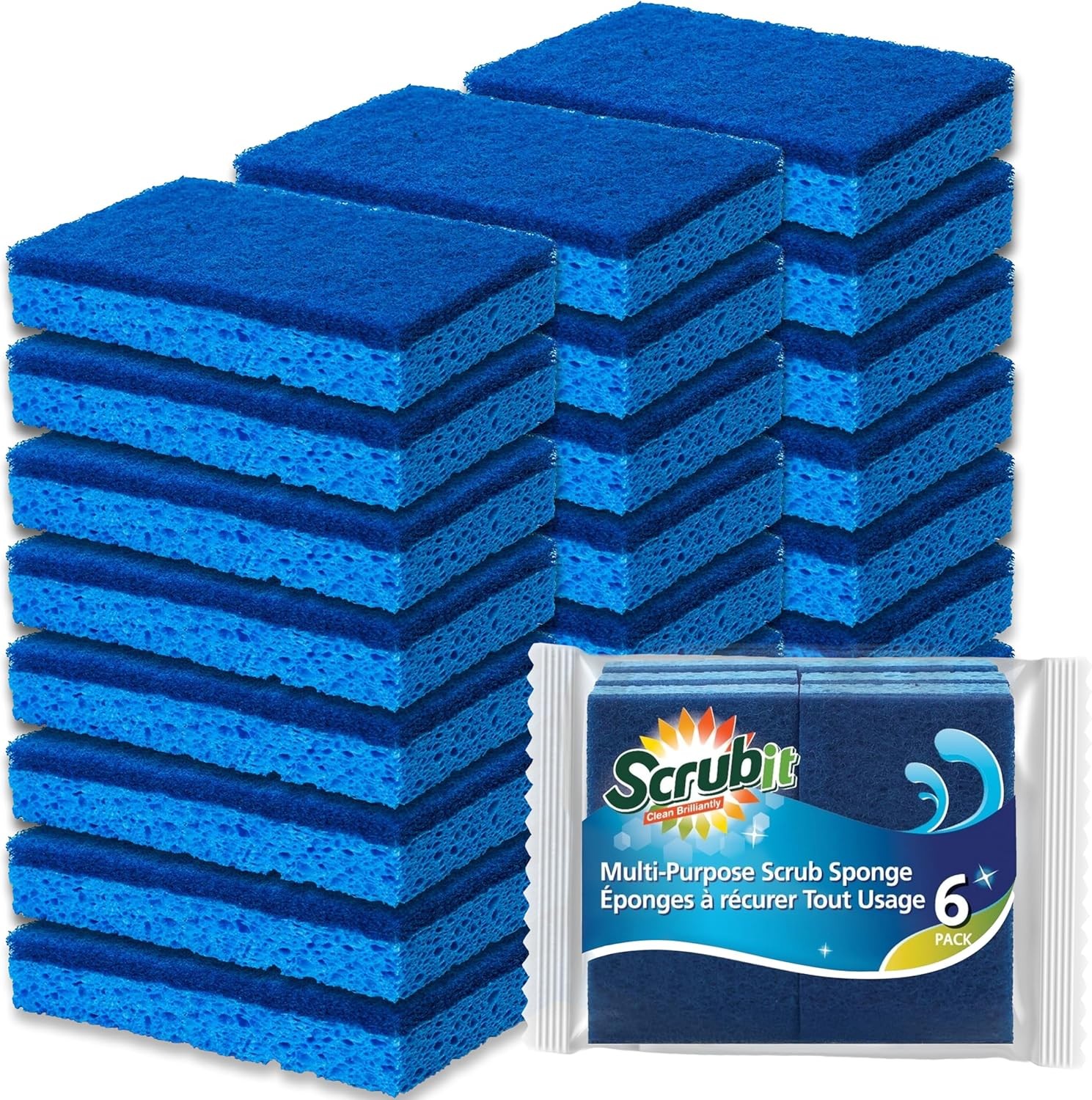 Scrubit Non-Scratch Cleaning Scrub Sponges- Scrubbing Dish Sponge Ideal for