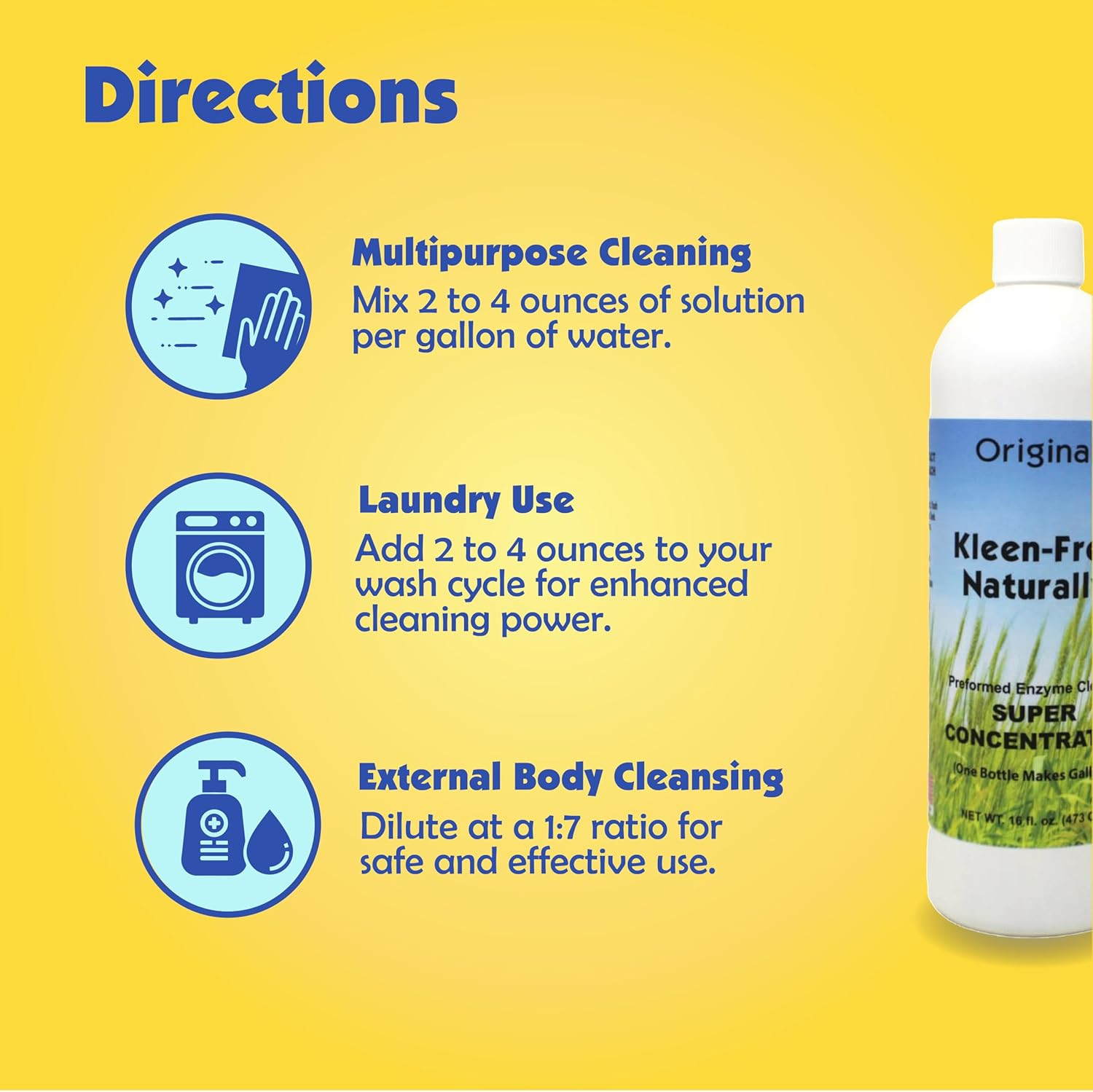 Naturally Preformed Enzyme Cleaner, Enzyme Solution, Multi-Purpose Cleaner, Laun