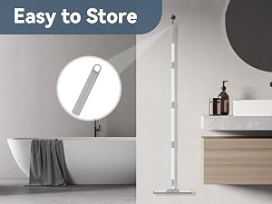 Floor Squeegee with 180° Rotating Head, Squeegee for Floor with 52” Long
