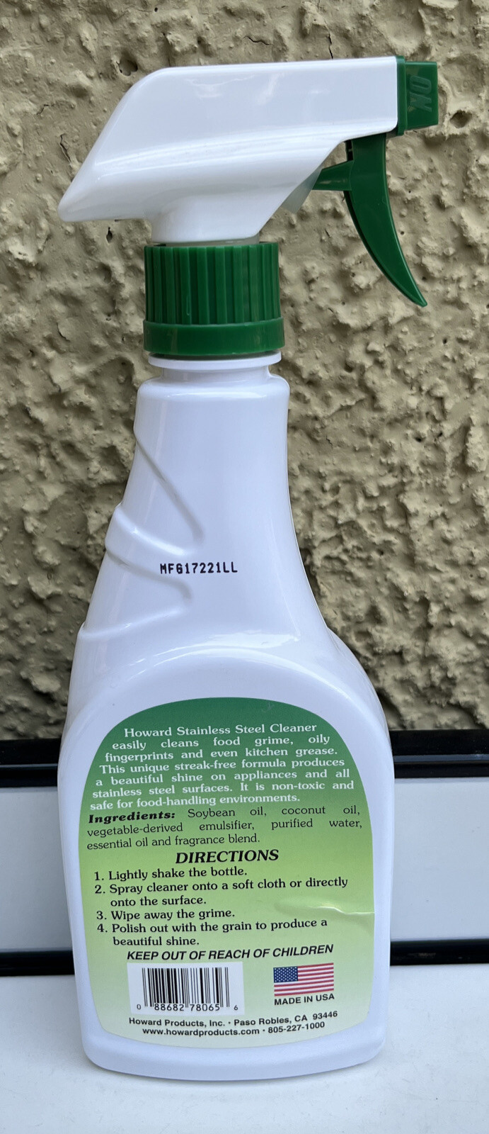 New Howard Natural Stainless Steel Cleaner 16 Oz Discontinued Lemongrass Lime