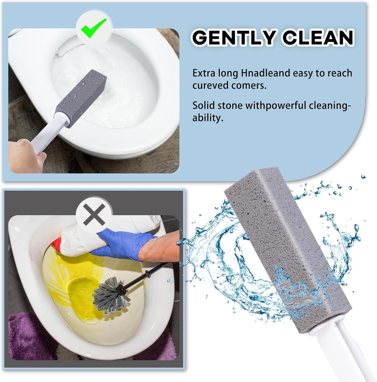 Versatile Pumice Stones with Easy Grip Handle – Perfect for Toilets & More