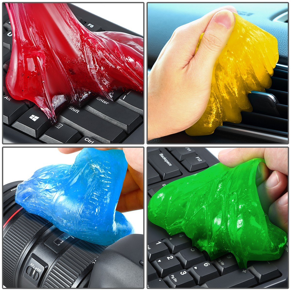5pcs Car Cleaning Jelly Non-Stick Hand Reusable Dust Remover Keyboard TV Remote