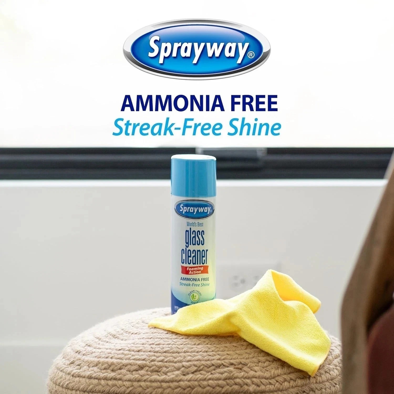 Sprayway Foaming Glass Cleaner 2 Pack Ammonia Free Streak Free Shine 19oz Value