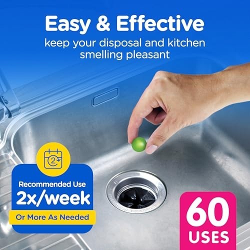 Garbage Disposal Cleaner Deodorizer 60 Count Assorted Scents Value Pack Drain