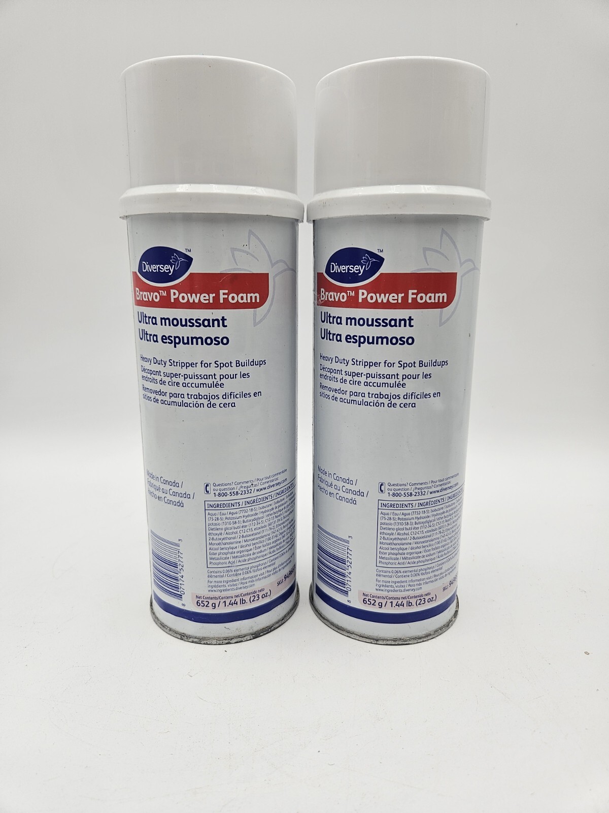 2 Pack Diversey Bravo Power Foam Commercial Cleaner Kitchen Food Service Grease
