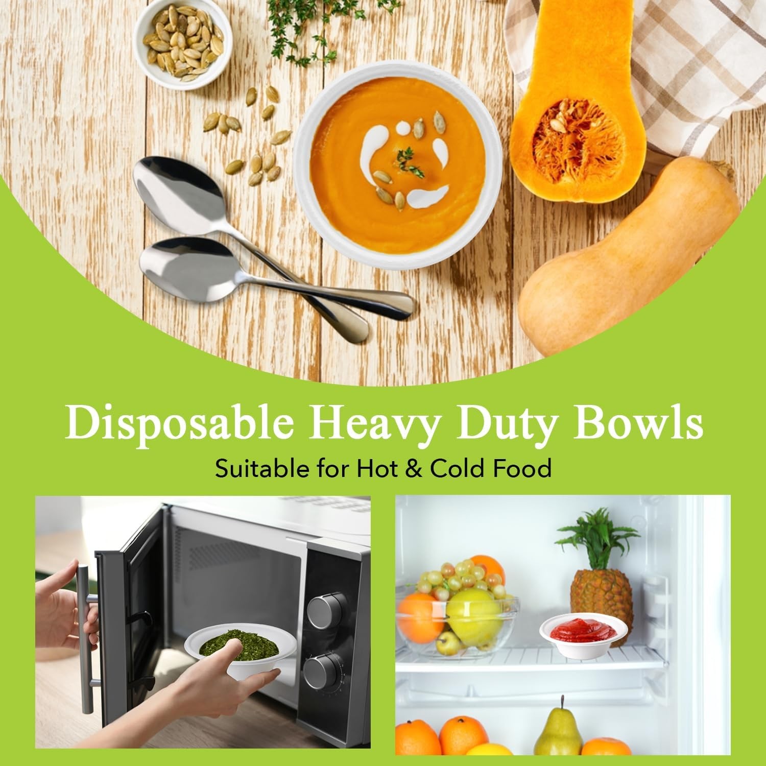 three leaf 8OZ. (240ml) BAGASSE BOWL, 1000 Ct. Heavy-Duty- Super Strong- Natur