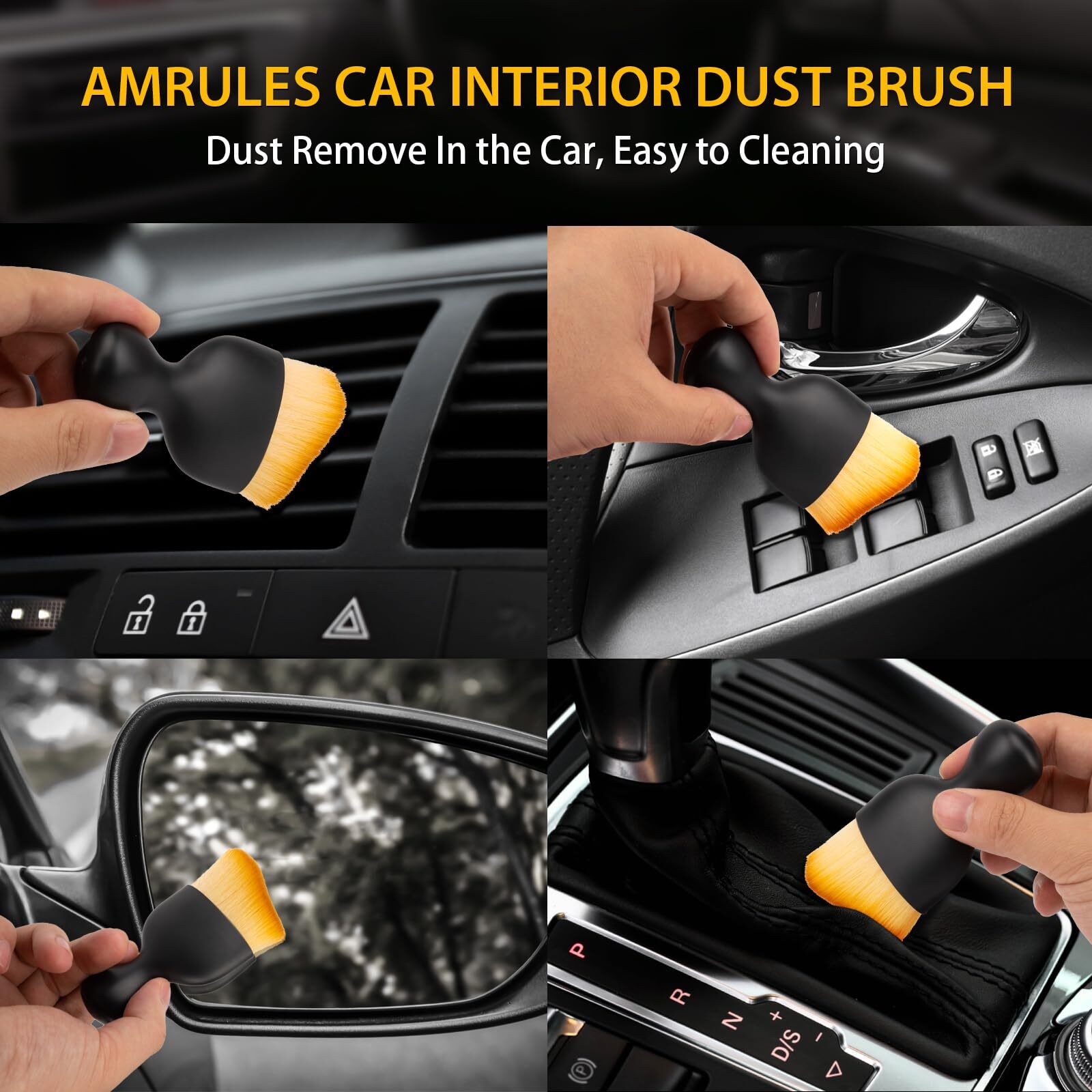 Car Detailing Brush Set 2PCS Soft Bristles for Interior Cleaning Tools