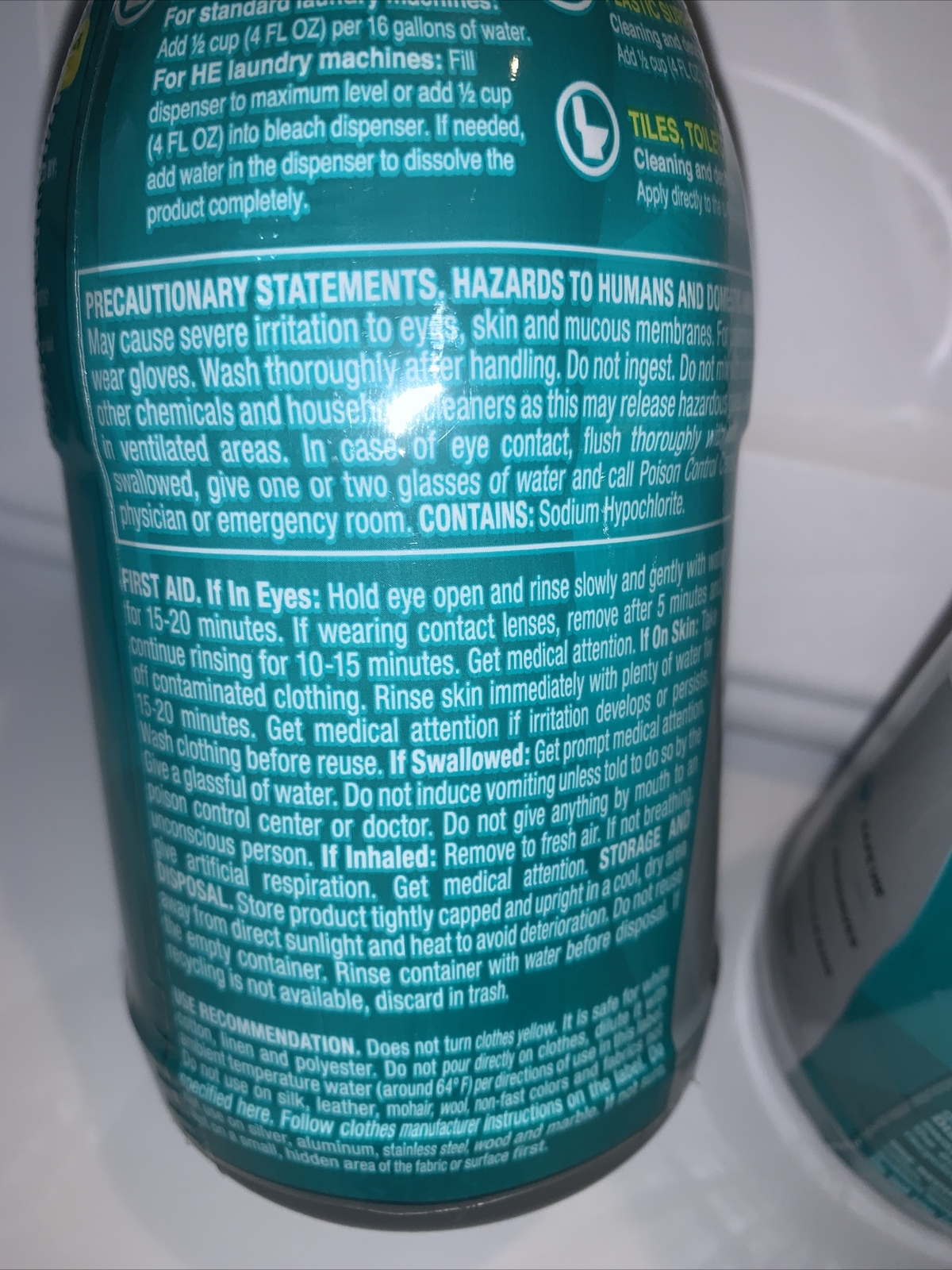 2 Cloralen Platinum Bleach Liquid Gel 20 oz Bottle High Efficiency Washer Safe
