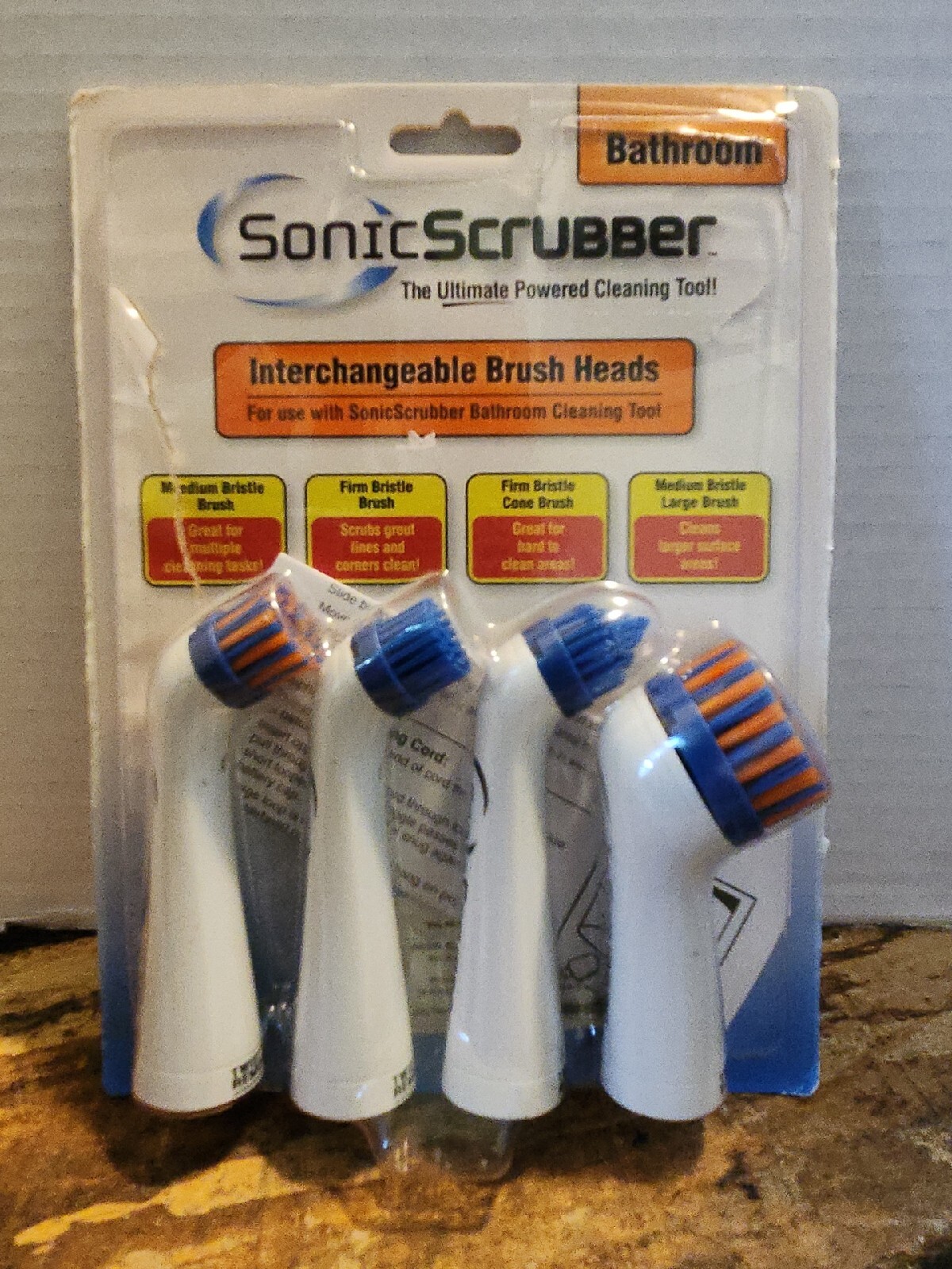 G Sonic Scrubber Bathroom Cleaning 4 Interchangeable Brush Heads Tools Power
