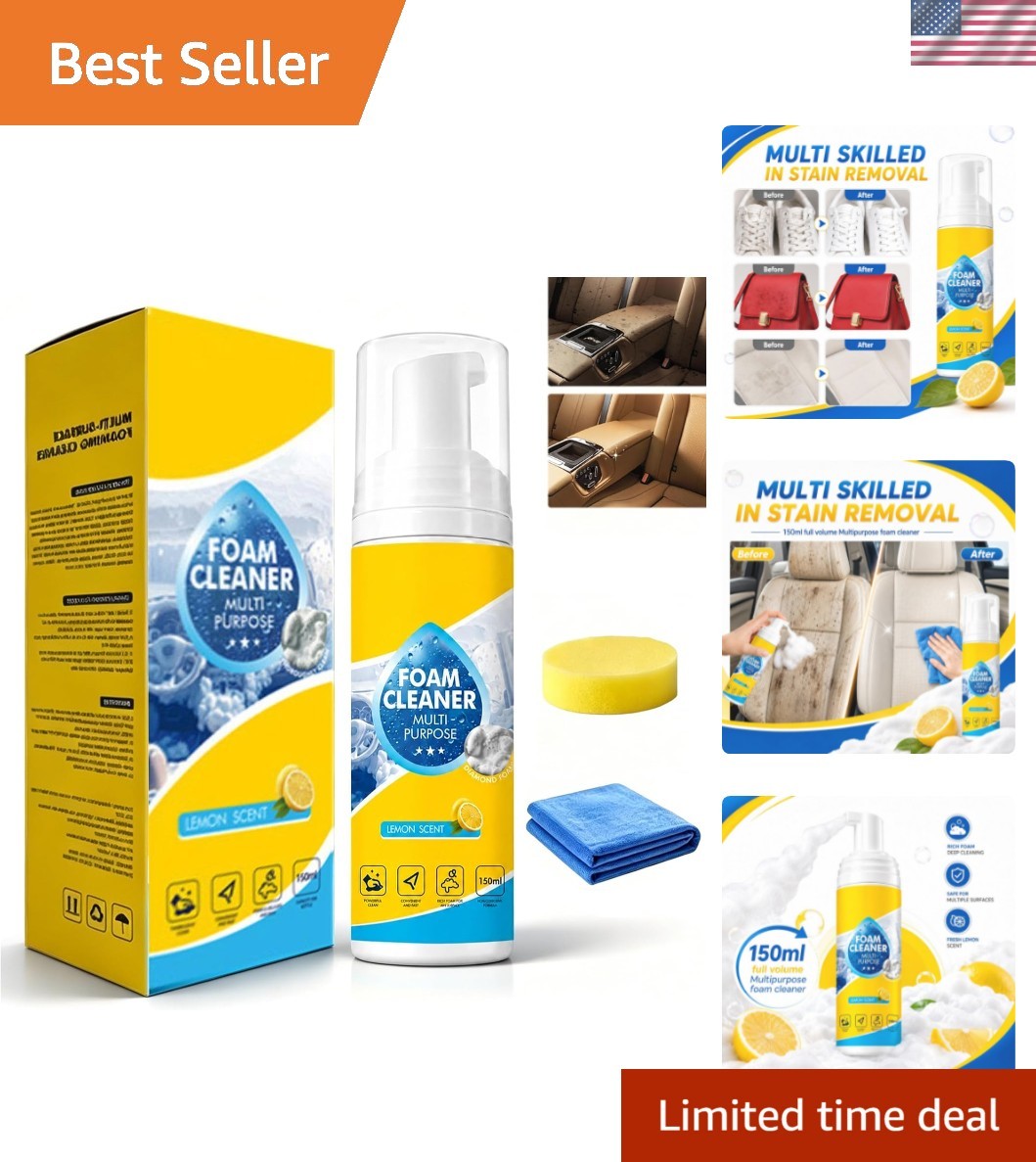 4-in-1 Eco-Friendly Multi-Enzyme Foam Cleaner for Home & Auto Surfaces, 5 Fl Oz