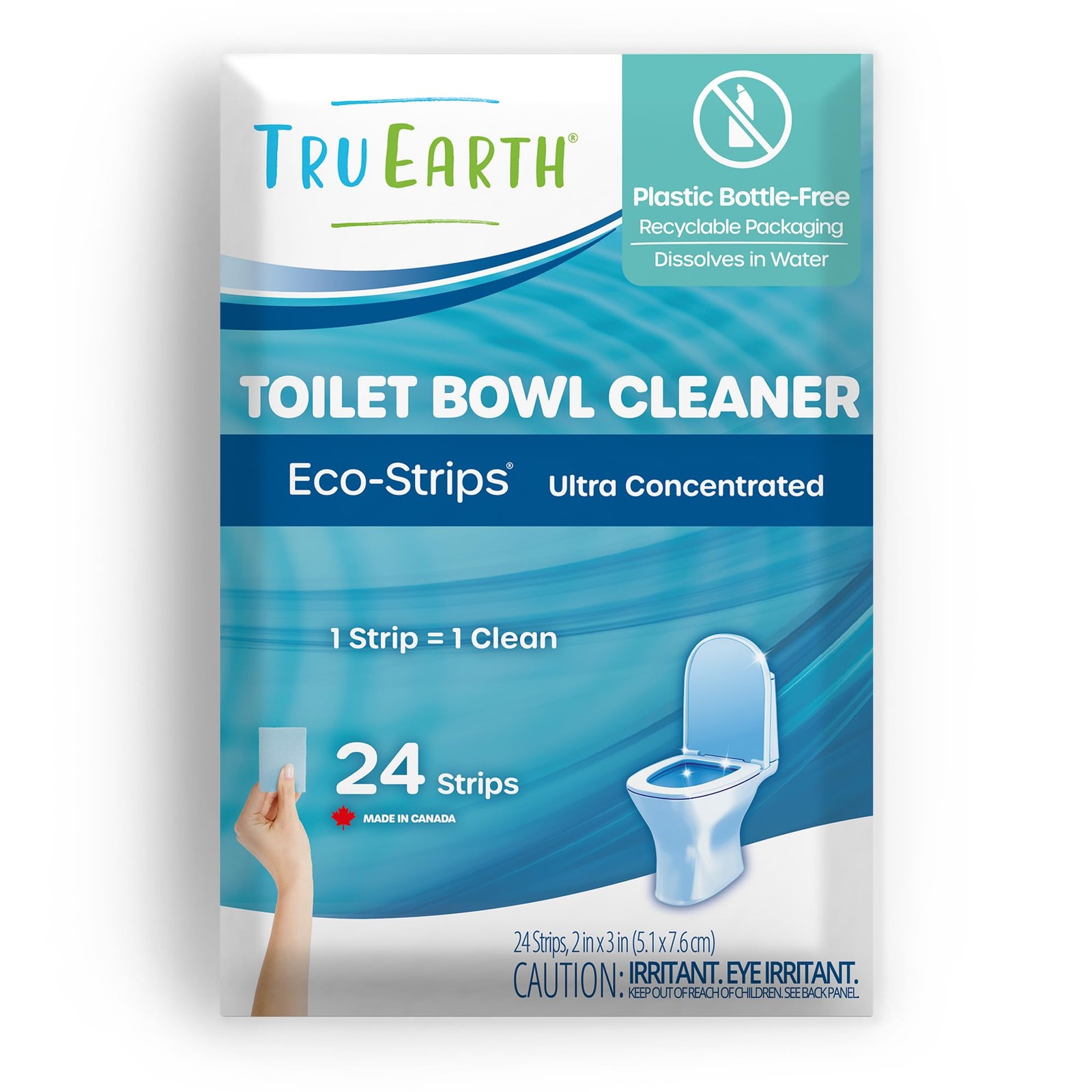 Tru Earth Toilet Bowl Cleaner Eco-Strips | Plastic Jug-Free Septic-Safe Clean