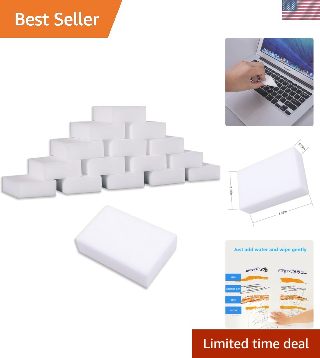 50 Pack Magic Cleaning Sponges – Just Add Water for Effortless Cleaning