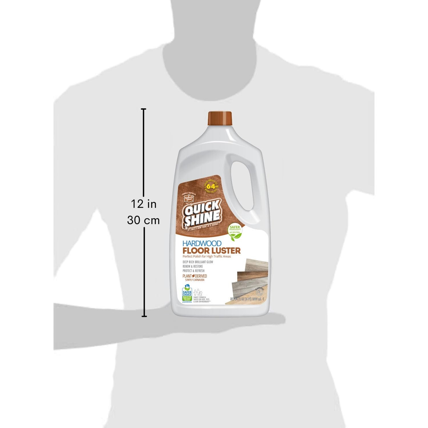 Hardwood Floor Polish 64oz | Plant-Derived, No PFAS, pH Neutral | Anti-Slip Form
