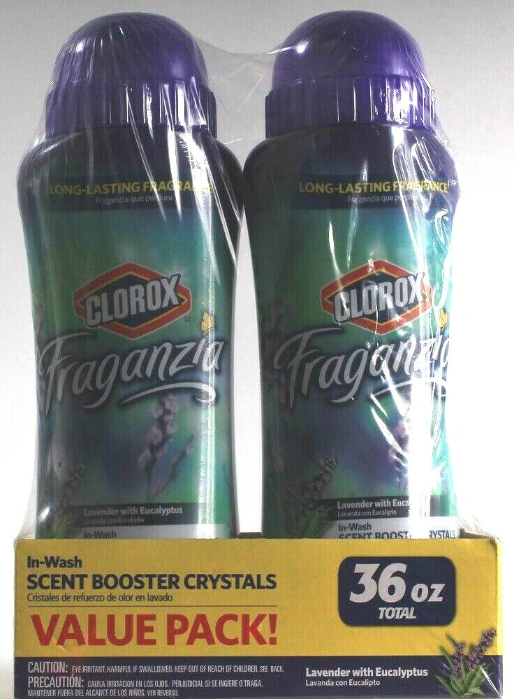 1 Fraganzia In Wash Scent Booster Crystals 2 Pack Lavender Eucalyptus 36oz