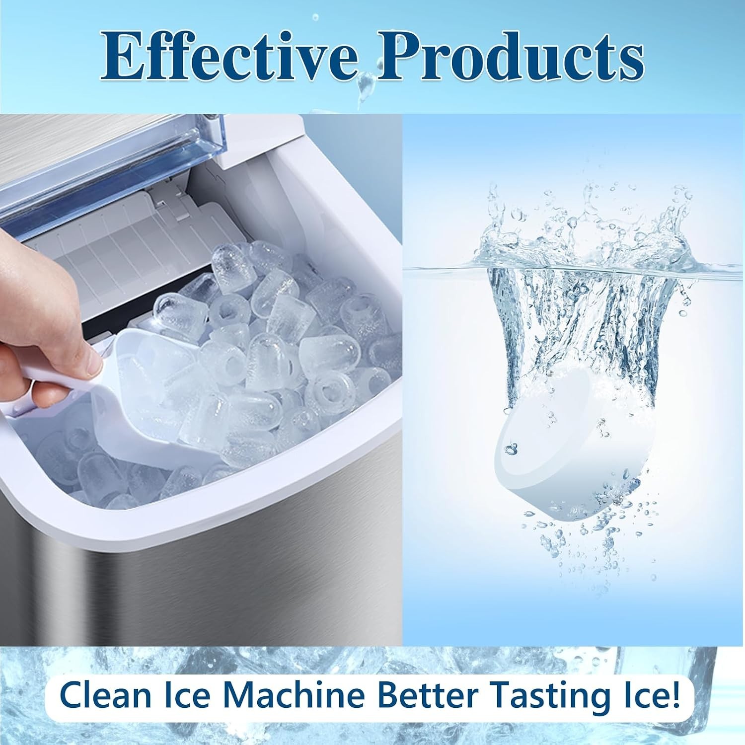 Food Grade Ice Machine Cleaner Tablets – Nickel Safe 12 Count for All Ice Makers