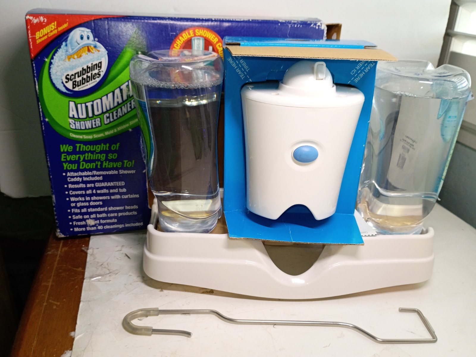 Scrubbing Bubbles Automatic Shower Cleaner Sprayer + 2 Refills + Caddy NEW