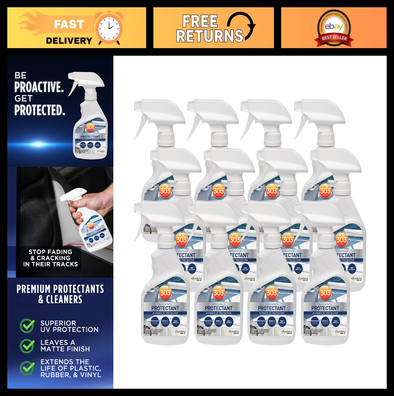 Marine Protectant Spray – UV Shield, Dust & Dirt Repellent, Smooth Finish, 10 Fl