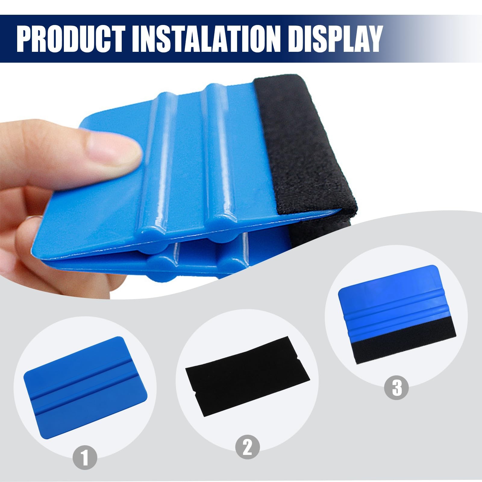 4 Inch Plastic Felt Edge Squeegee, Mini Squeegee Car Window Film Tinting Tool…