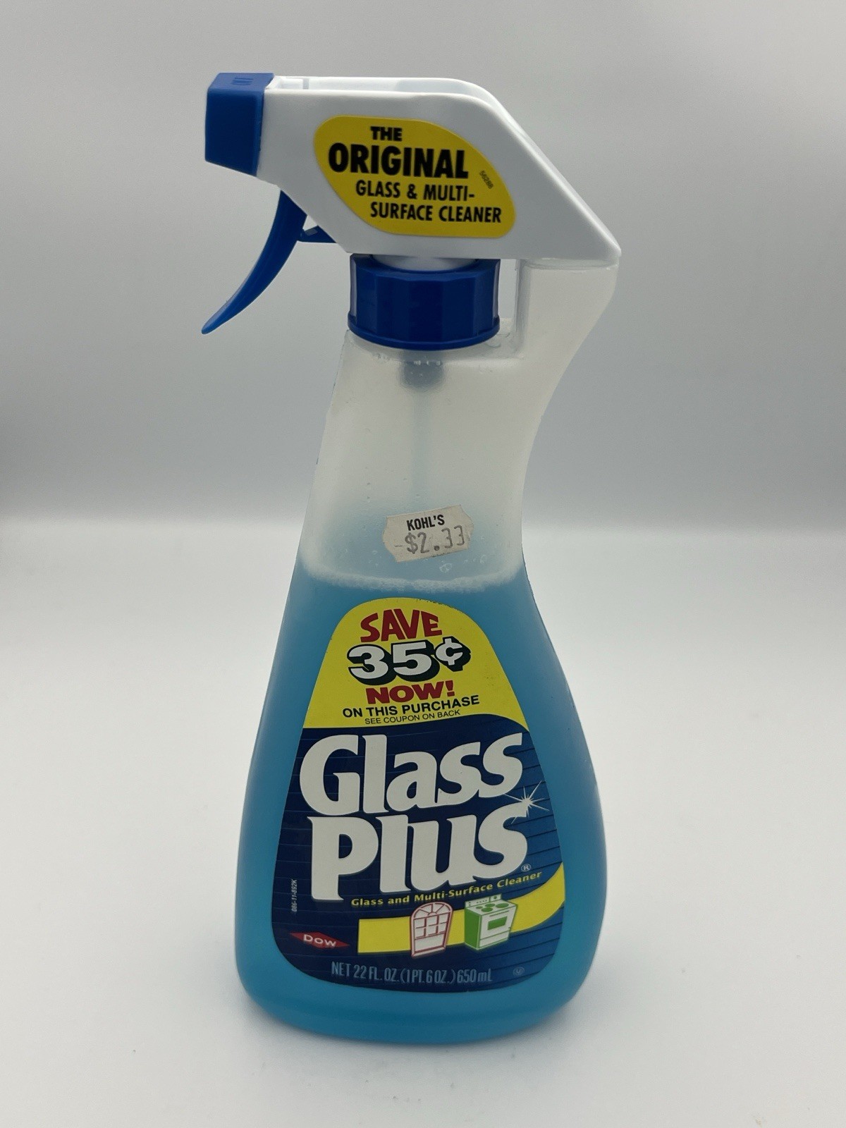 Vtg 1991 Glass Plus Glass And Multi Surface Cleaner 22 fl oz Movie TV Prop