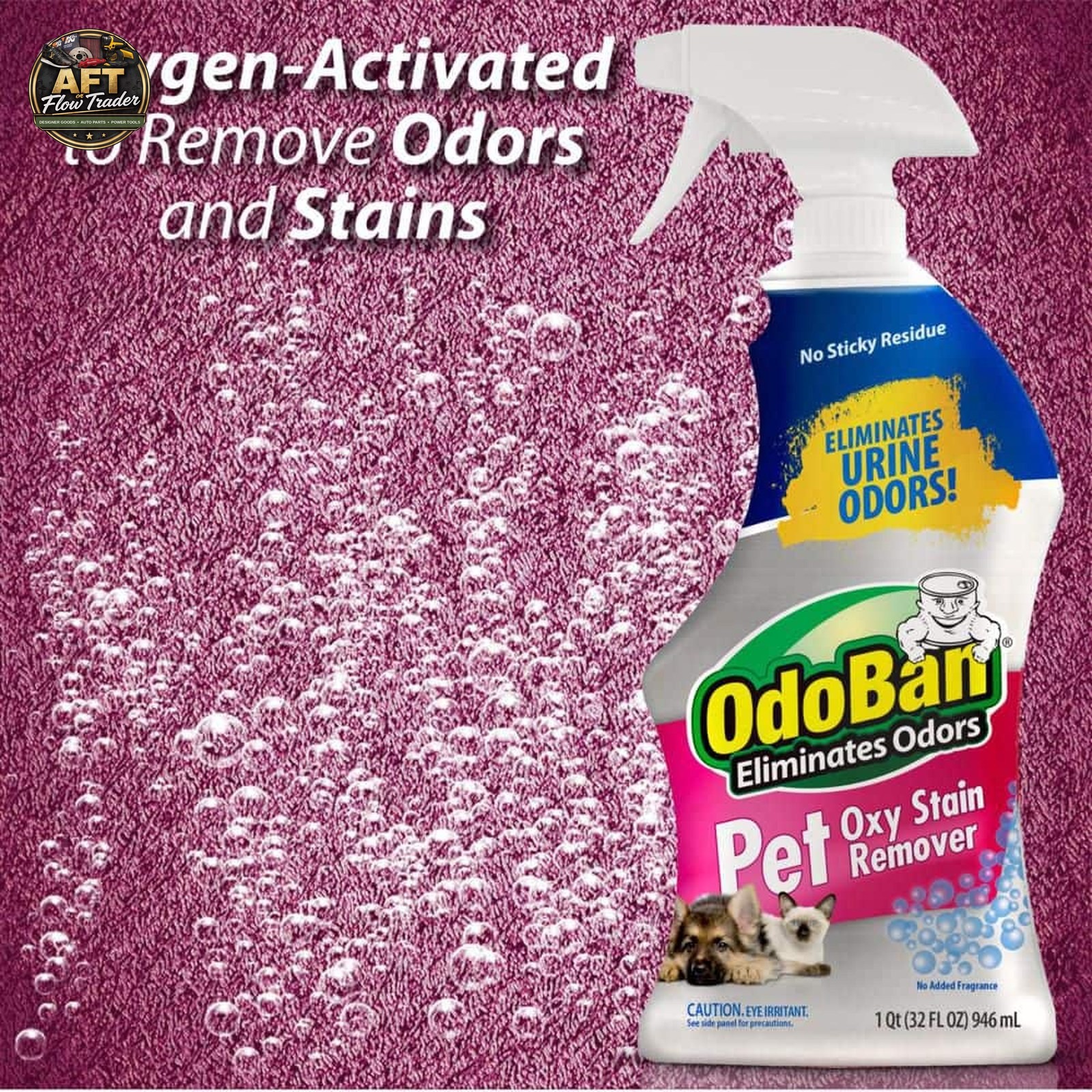 OdoBan 32 oz. Pet Oxy Stain Remover, Fragrance Free (6-Pack)