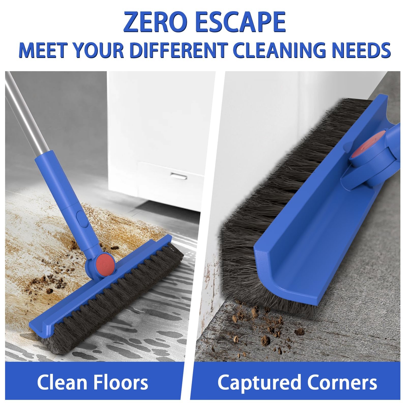 Floor Scrubber Grout Brush with 16.92IN Large Floor Squeegee, V-Shaped Scrub …