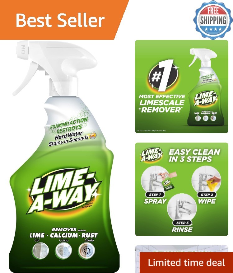 32oz Hard Water Stain Remover Spray – Fast-Acting Cleaner for Limescale & Rust