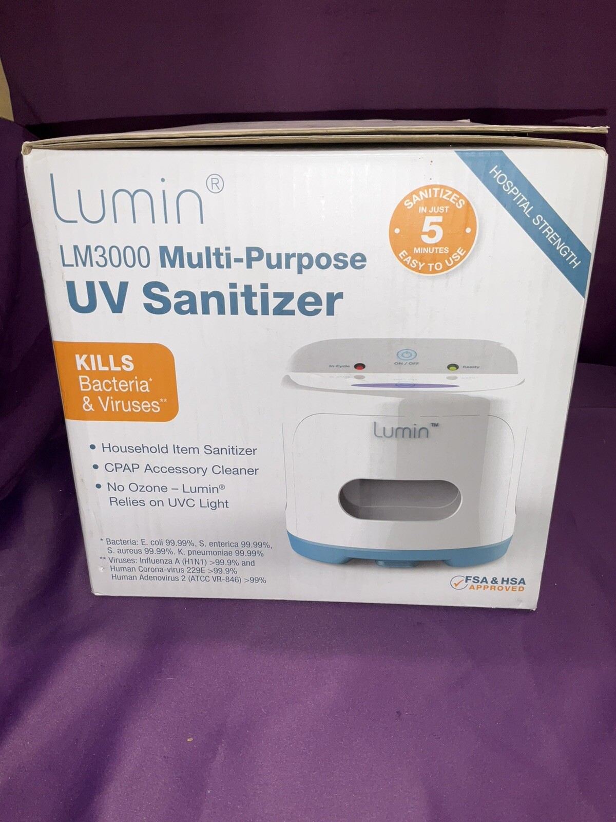 Lumin LM3000 UV Multi Purpose Sanitizer Cleaner New In Box