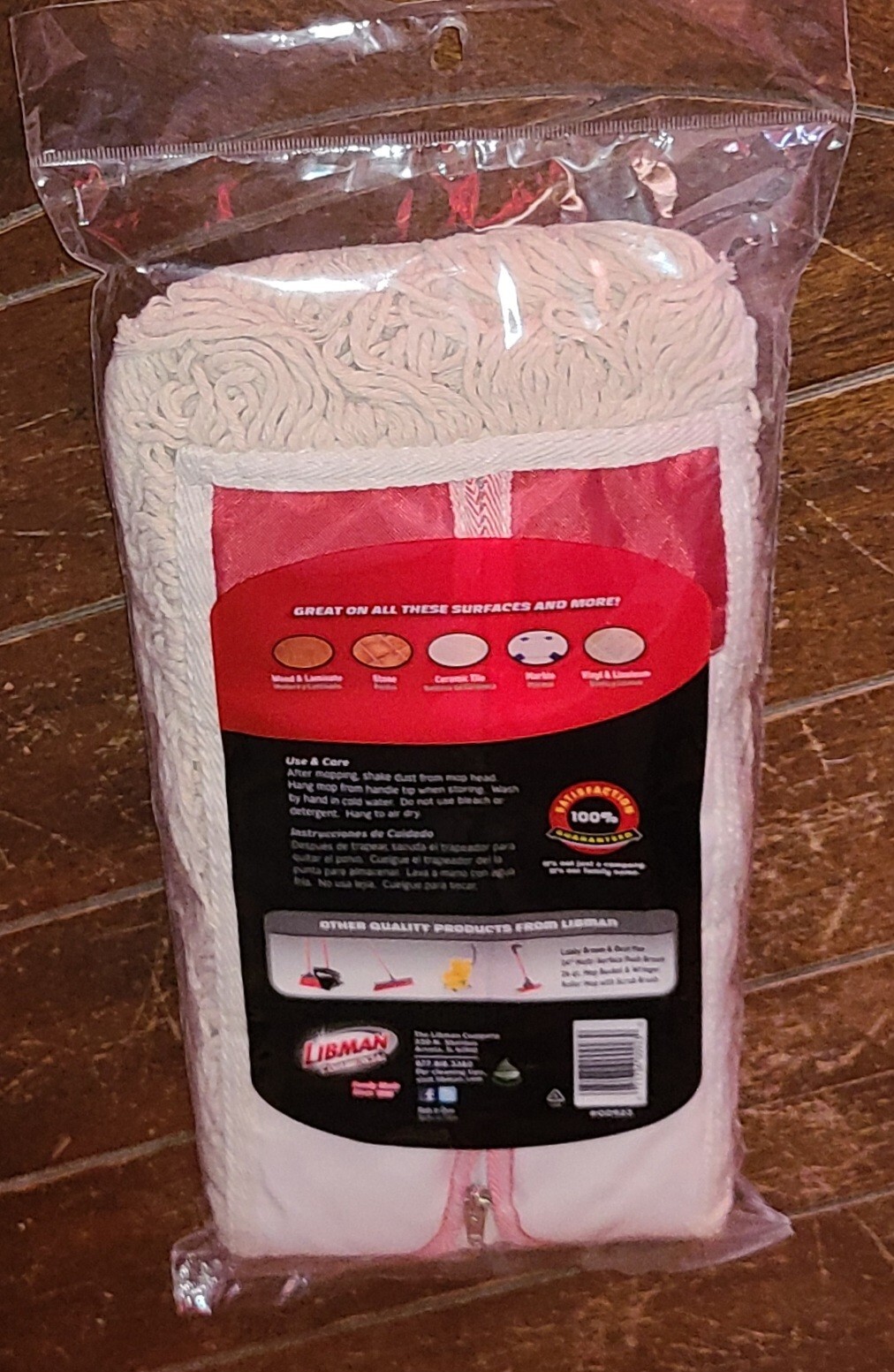 LIBMAN Commercial 24″ Dust Mop Refill – No Shrink Backing with Zipper #00923