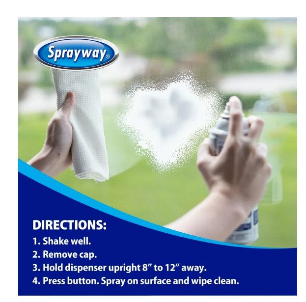 Sprayway Glass Cleaner Foaming Aerosol Spray, 19 oz. 2-Pack Free Shipping