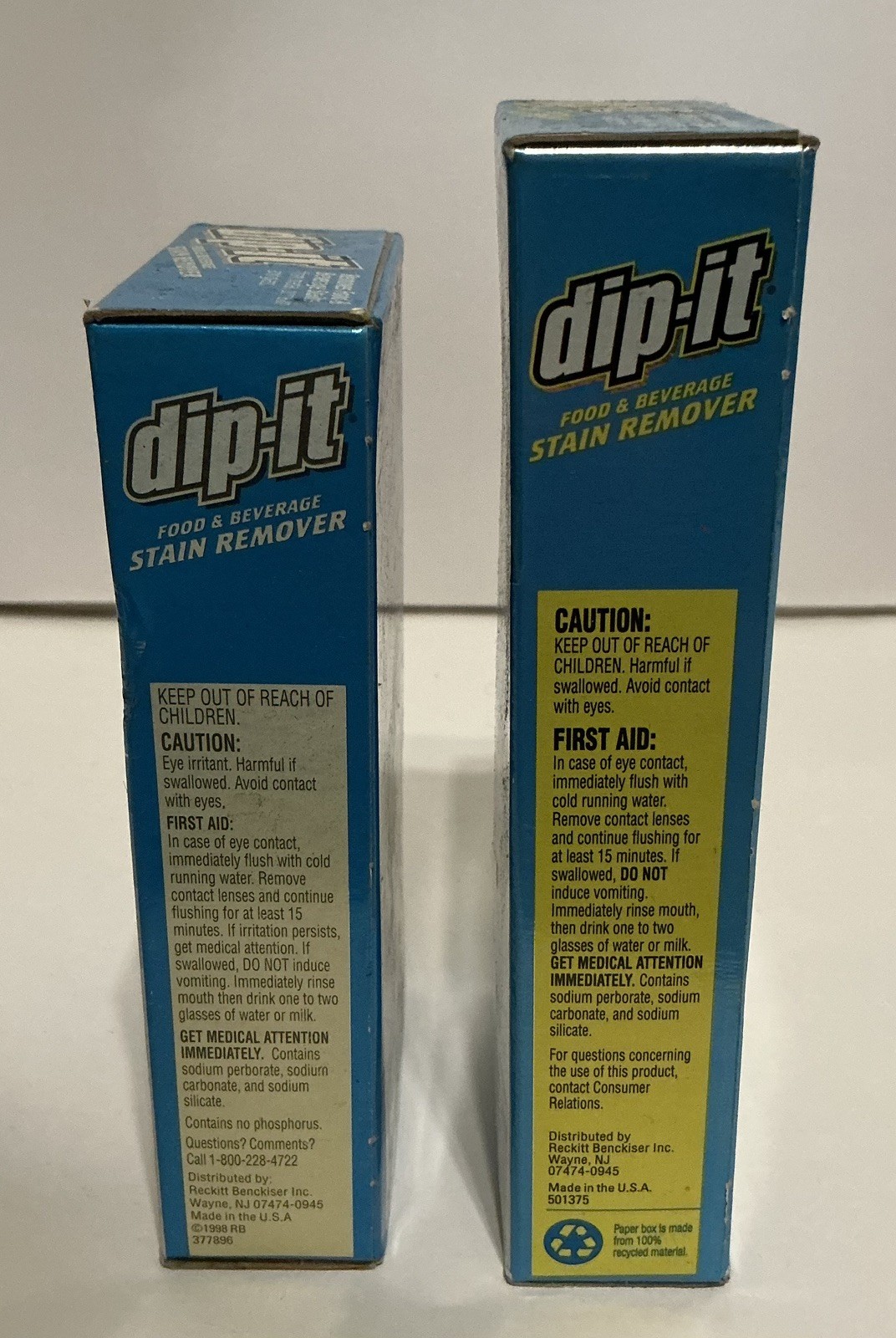 Dip-It Food & Beverage Stain Remover 2-5 oz Boxes Hard Powder Vintage