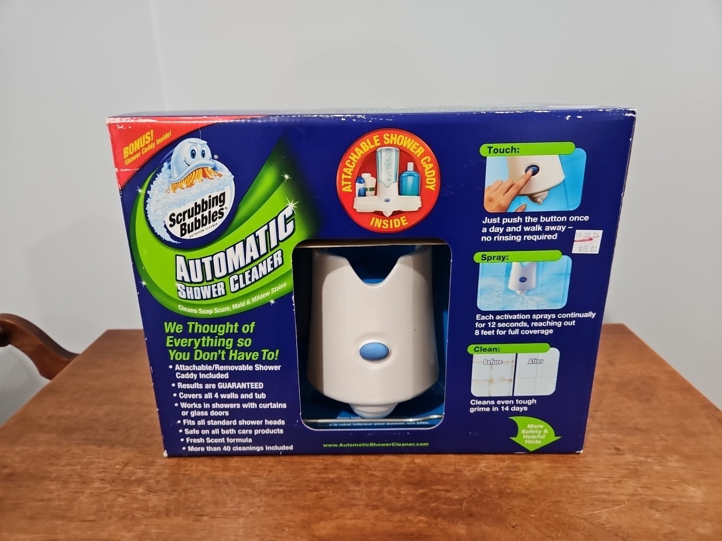 Scrubbing Bubbles Automatic Shower Cleaner 2 Refills 34oz with Shower Caddy NEW